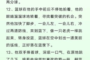 篮球训练的细节描写摘抄